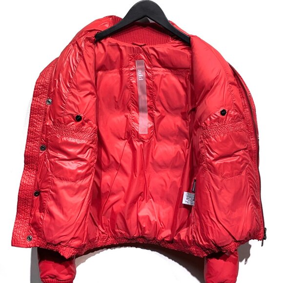 Add Red Down Filled Puffer Bomber Jacket - Picture 6 of 10
